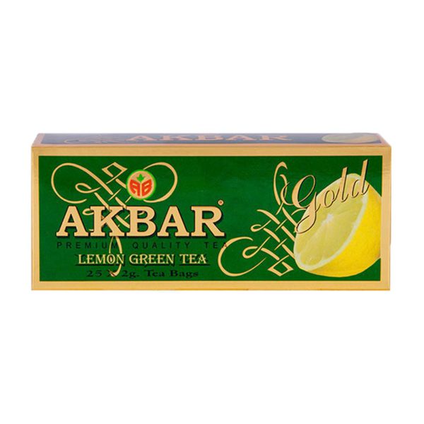 چای اکبر مدل چای سبز و لیمو بسته 25 عددی