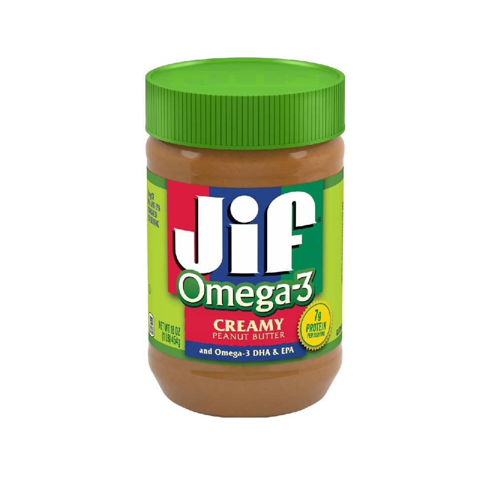 Jif omega 3 peanut butter weighs 454 grams sallika