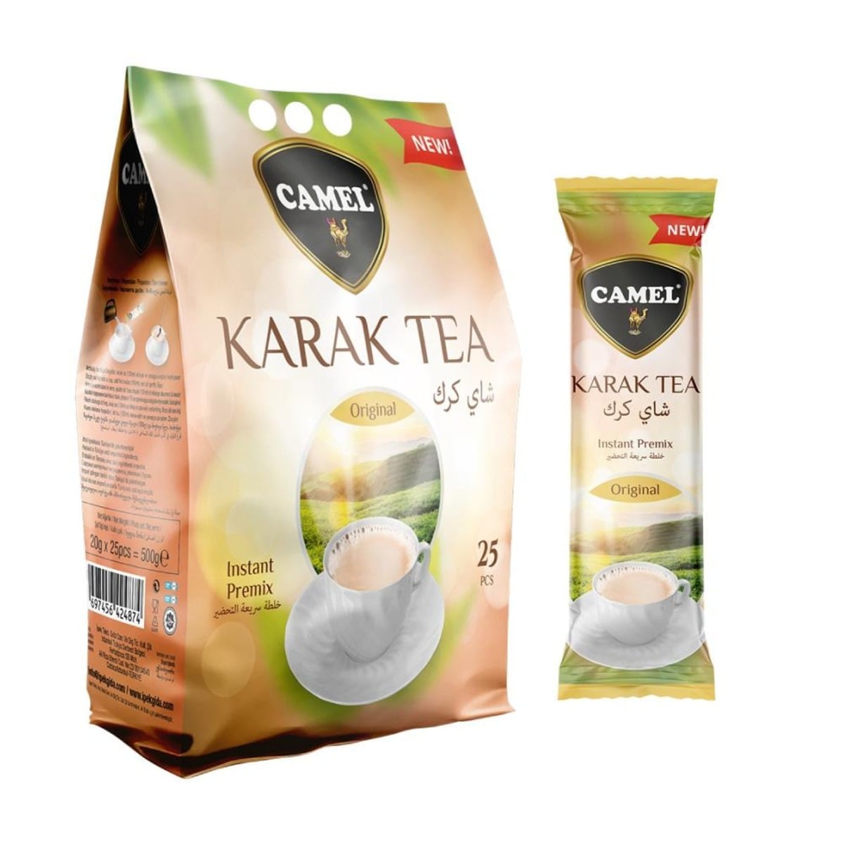 شیر چای کرک camel اورجینال بسته 25 تایی